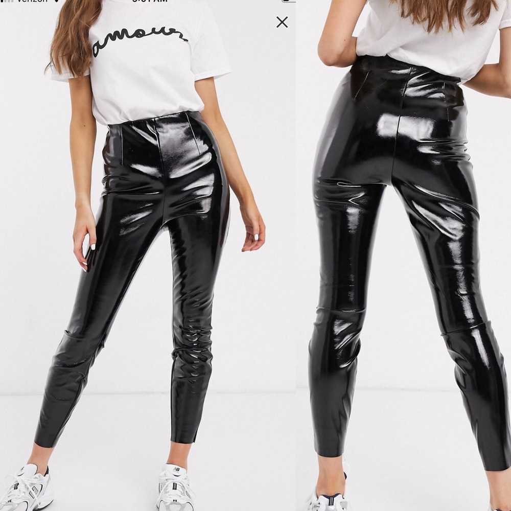 ASOS Black Vinyl Pants US4 (brand new)